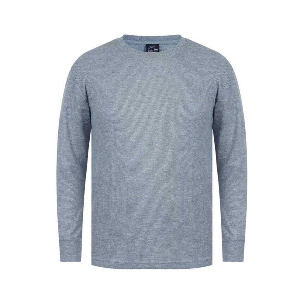 Fabric Mens Waffle Long-Sleeved T-Shirt / Gray